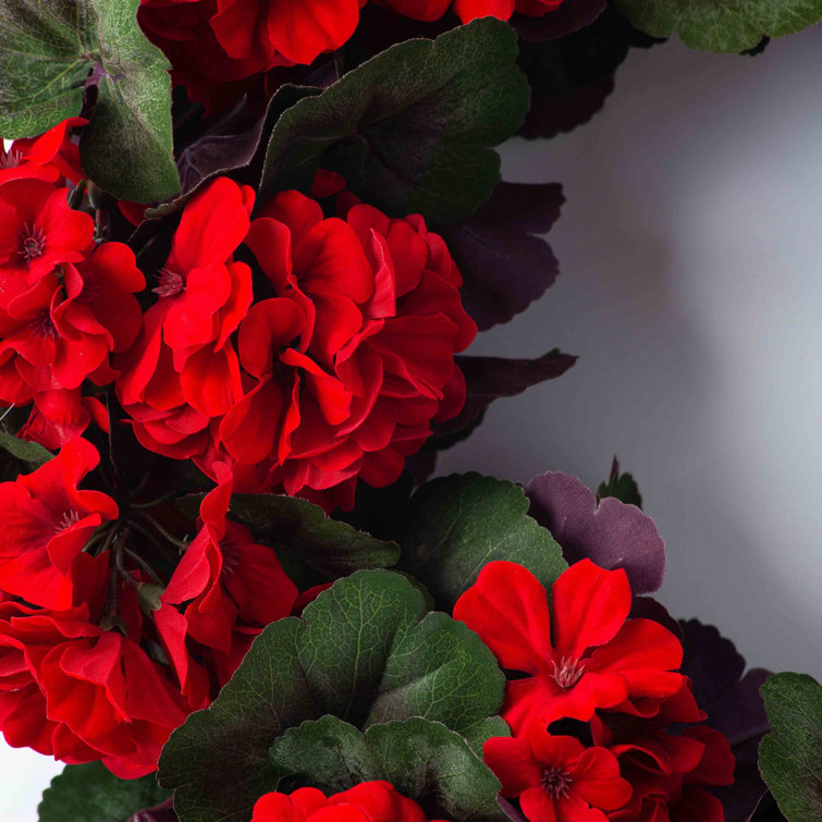 Primrue Faux Geranium Silk 24'' Wreath Wayfair